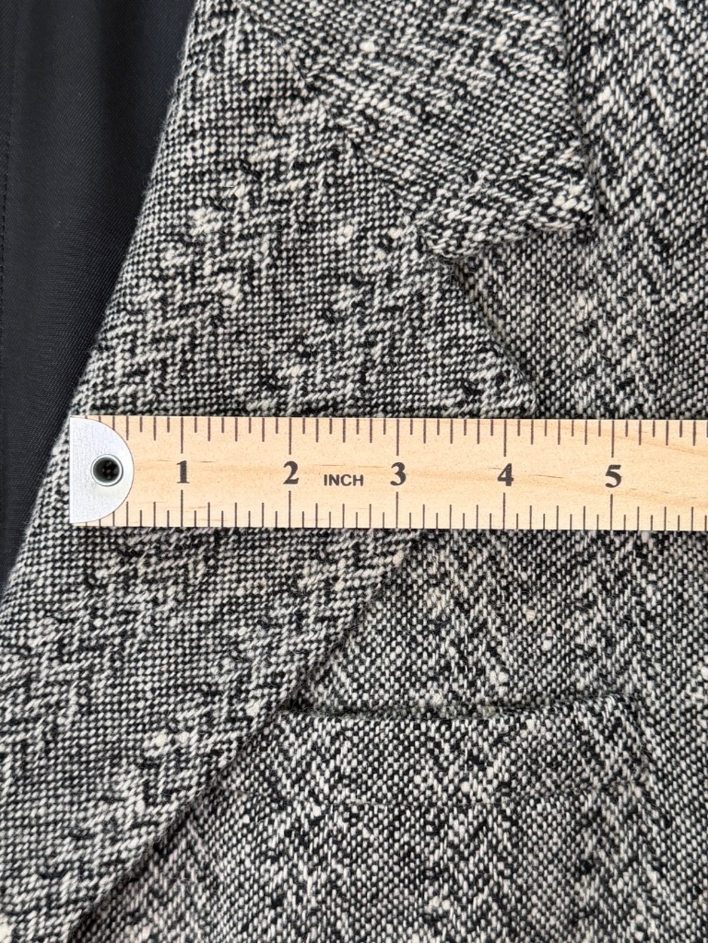 Vintage Wool Tweed Herringbone Sport Coat Blazer Grey - Picture 14 of 16